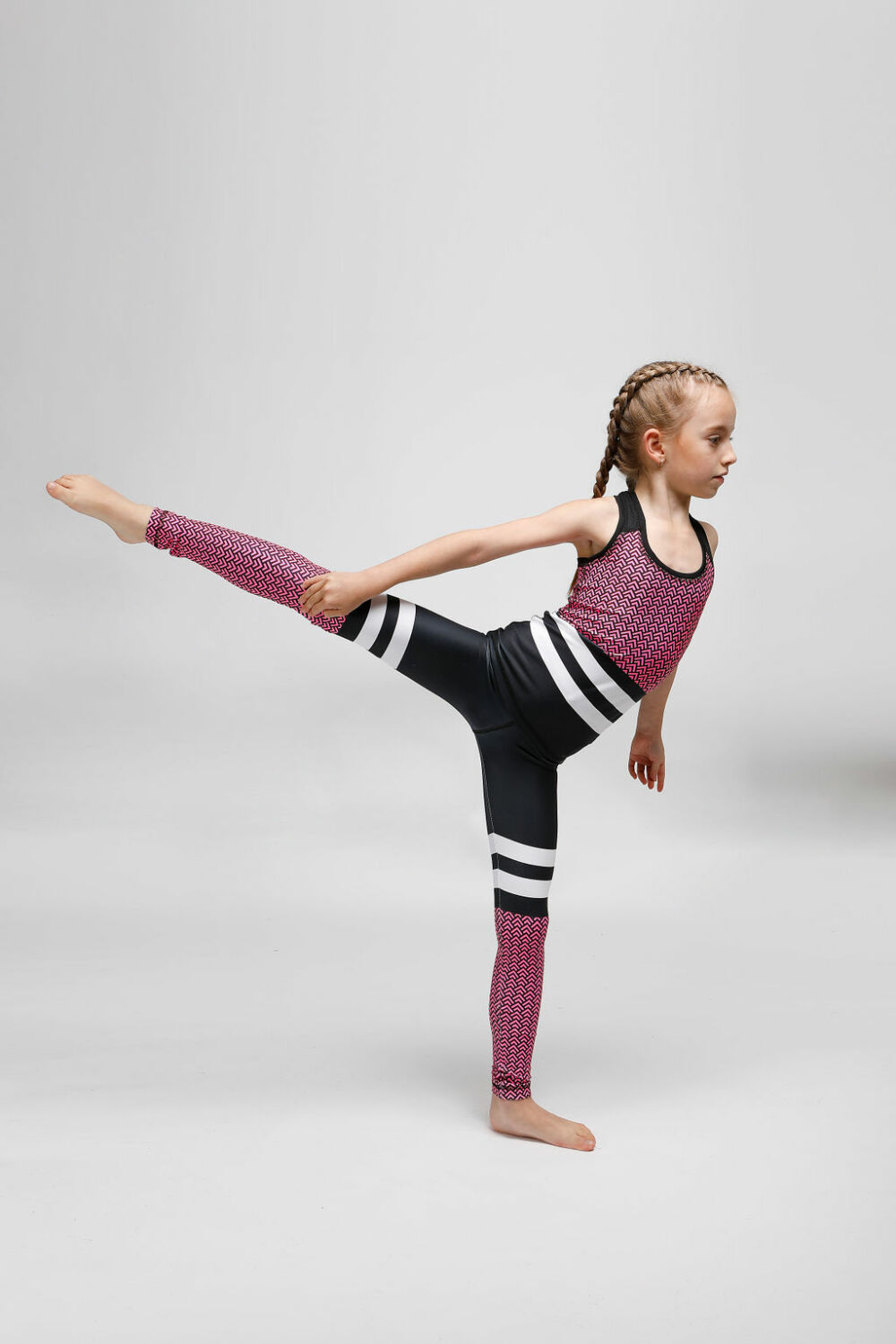 Indigo Fitness Style – Kids Scaly pink fitness leggings