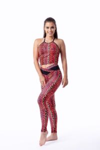 Kép 1/3 - Indi-Go Leopard Red fitness leggings, 'L'