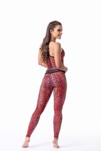 Kép 2/3 - Indi-Go Leopard Red fitness leggings, 'L'
