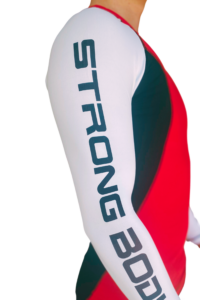 Kép 2/4 - Strong Body MOVE hosszú ujjú edző felső, piros-fehér-fekete, XL