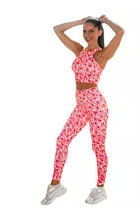 Kép 2/3 - Rózsaszín mintás női fitness bokanadrág