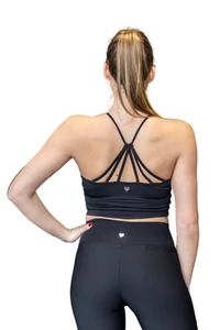 Kép 2/2 - Női fekete fitness crop top