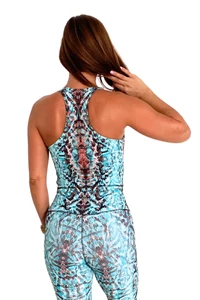 Kép 2/2 - Indi-Go Snake Türkiz Crop Top