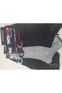 Kép 4/4 - Indi-Go Indigo Sport zokni, fekete-pink