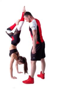 Kép 5/6 - Strong Body MOVE rövid ujjú edző felső, piros-fehér-fekete, S