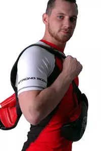 Kép 4/6 - Strong Body MOVE rövid ujjú edző felső, piros-fehér-fekete, S