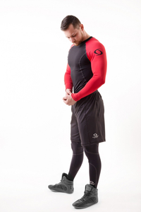 Kép 5/8 - Strong Body DUO hosszú ujjú edző felső, fekete-piros, S