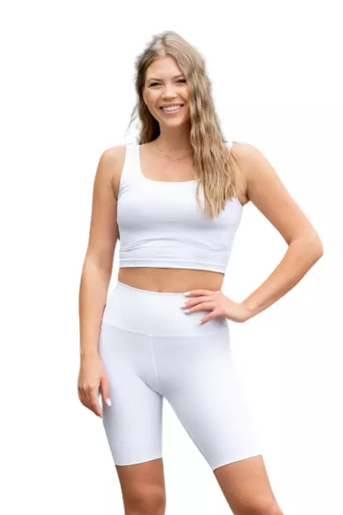 női fitness fehér bermuda nadrág