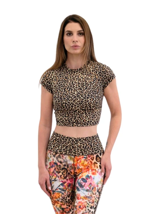 Indi-Go Ocelot Rövid Ujjú Crop Top