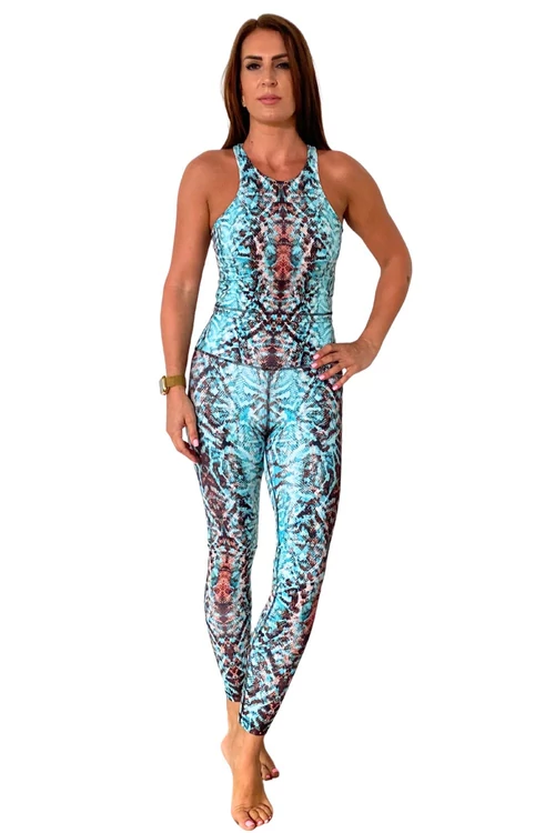Indi-Go Snake Türkiz Leggings
